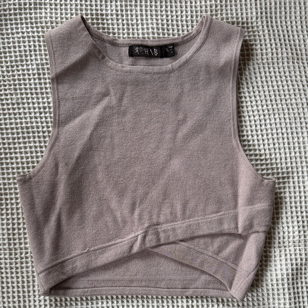 Rehab Tan Sleeveless Crop Top